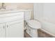 Clean bathroom with white vanity, toilet, and bathtub at 1246 Bell Ave, East Point, GA 30344