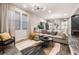 Bright living room with large windows, sectional sofa, and a neutral color palette at 648 Glendale Rd, Scottdale, GA 30079