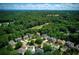 Aerial view of neighborhood nestled in a wooded area at 6755 Creek View Ln, Cumming, GA 30041