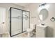 Modern bathroom with a large shower and updated vanity at 1581 Linda Sw Way, Atlanta, GA 30310