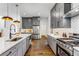 Well-equipped kitchen boasting stainless steel appliances, a large island, and stylish grey cabinetry at 971 Washington Sw Pl, Atlanta, GA 30314