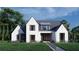 Striking new two-story home featuring white brick, dark trim, and a beautifully landscaped yard at 440 Allyson Cir, Alpharetta, GA 30009