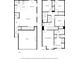 Two-story floor plan, including kitchen, living room, bedrooms, and garage at 179 Hampton Cir, Mcdonough, GA 30253