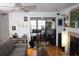 Open concept living room showcasing fireplace, hardwood floors and view of the garden at 2697 Vinings Central Dr # 61, Atlanta, GA 30339