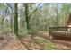 Wooded backyard showcasing a wooden deck and a lush, green landscape at 798 Tommy Lee Cook Rd, Palmetto, GA 30268