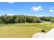 Large backyard overlooking the golf course, featuring a fire pit at 8150 Albritton Downs, Cumming, GA 30041