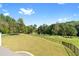 Scenic view of backyard with green lawn and distant golf course at 8150 Albritton Downs, Cumming, GA 30041