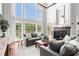 Bright living room with large windows, fireplace and stylish furnishings at 8150 Albritton Downs, Cumming, GA 30041
