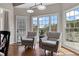 Cozy seating area featuring two chairs, a large picture window, and access to deck at 8150 Albritton Downs, Cumming, GA 30041