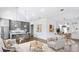 Modern kitchen with gray cabinetry and island at 377 Anders N, Chattahoochee Hills, GA 30268