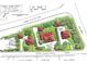 Proposed development plan showing multiple buildings and landscaping at 4671 Collins Ave, Acworth, GA 30101