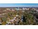 Aerial view of a suburban neighborhood surrounded by lush trees, featuring a cluster of cozy homes and a blue sky at 1366 Emory Ne Rd, Atlanta, GA 30306