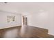 Living room with hardwood floors and front entry at 5423 Flat Rock Pt, Stonecrest, GA 30038