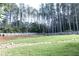 A fenced backyard with lush grass and towering trees at 295 Whitby Dr, Douglasville, GA 30134