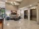 Lobby with marble floors, contemporary lighting, and a comfortable seating area near the elevators at 1100 Howell Mill Rd # 404, Atlanta, GA 30318