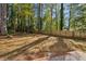 Large backyard featuring mature trees, a wooden fence, and a brick patio, creating a private outdoor space at 2611 Charlesgate Ave, Decatur, GA 30030