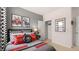This cozy bedroom boasts racing-themed decor, checkered accents, and a comfortable bed for a playful touch at 130 Oakchase Park Ln, Hampton, GA 30228
