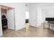 Open bedroom with a workspace and view of adjoining bath and closet at 1080 Peachtree Ne St # 1408, Atlanta, GA 30309