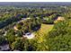 Aerial view of community amenities including tennis courts, park, and amphitheater at 3971 Wolcott Cir # 3971, Atlanta, GA 30340