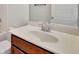 Close-up of a bathroom sink and cabinet in a bathroom at 1813 Hislop Ln, Atlanta, GA 30345