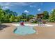 Kid-friendly pool area with a whale-themed water feature and slides at 879 Big Horn Hollow, Suwanee, GA 30024