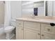 Clean bathroom with updated vanity, neutral colors, and a bathtub shower combo at 703 Hammond Dr, Woodstock, GA 30188