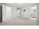 Bedroom showcasing open doors and closet with attached bathroom and closet at 802 Oak Promenade Ln, Canton, GA 30115