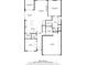 Detailed first floor floorplan showcasing layout of living spaces, kitchen, bedrooms, and bathrooms at 802 Oak Promenade Ln, Canton, GA 30115