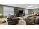 Comfortable living room setup featuring plush leather couches, TV, and decor at 1400 Lamont Cir, Dacula, GA 30019