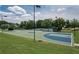 Modern basketball court with green and blue surface at 131 Paddington Pl, Acworth, GA 30101