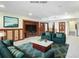 Finished basement with furniture, paneled walls and decorative carpet at 1801 Laurel Creek Se Trl, Smyrna, GA 30080