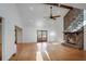 Spacious living room with hardwood floors and stone fireplace at 1801 Laurel Creek Se Trl, Smyrna, GA 30080
