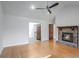Main bedroom with hardwood floors and fireplace at 1801 Laurel Creek Se Trl, Smyrna, GA 30080