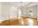 Formal dining room with hardwood floors and wainscoting at 6202 Talmadge Nw Way, Acworth, GA 30101