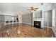 Spacious living room with fireplace and hardwood floors at 2853 Brandl Cove Ct # 1, Marietta, GA 30067