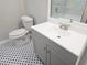 Bathroom with gray vanity and marble shower at 2961 Hawk Se Ct, Marietta, GA 30067