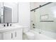 Modern bathroom with a glass shower and white vanity at 600 Jones Rd, Roswell, GA 30075