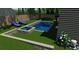 Pool and spa design with stone coping and lounge chairs at 600 Jones Rd, Roswell, GA 30075