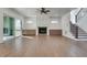 Living room with hardwood floors, fireplace and sliding glass doors at 884 Derrydown Way, Decatur, GA 30030