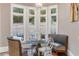 Cozy breakfast nook with bay window and view of the outdoor pool area at 1416 Walcutts Nw Way, Marietta, GA 30064