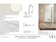 Scheme A shows interior finishes for powder bathroom with white paint and a marble floating vanity at 318 Sandy Springs Cir # 310, Sandy Springs, GA 30328