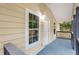 Welcoming front porch featuring freshly painted grey railings and a charming white front door at 2502 Park Dr, Lithonia, GA 30058