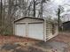 A detached two-car garage with roll-up doors, providing secure parking and additional storage space at 3647 Miller St, Lithia Springs, GA 30122