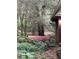 View of the backyard with a large fuel tank and overgrown vegetation at 5655 Campbellton Sw Rd, Atlanta, GA 30331