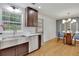 Updated kitchen with white countertops, stainless steel dishwasher and sink, and an adjacent dining area at 6914 Fairway Trl, Austell, GA 30168