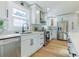 Modern kitchen with white cabinets, stainless steel appliances, and light hardwood floors at 2878 London Ne Ct, Marietta, GA 30062