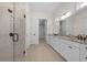 Elegant bathroom with double vanity, large shower, and neutral tile at 2780 Marie Way, Cumming, GA 30028
