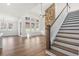 Spacious living area with hardwood floors and stone fireplace at 2780 Marie Way, Cumming, GA 30028