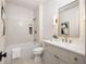 Bathroom featuring a bath tub and single sink vanity at 1188 Lupo Loop, Chattahoochee Hills, GA 30268