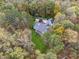 Expansive property nestled amongst dense trees, featuring a winding driveway and beautifully maintained grounds at 220 Spring Branch Dr, Canton, GA 30115
